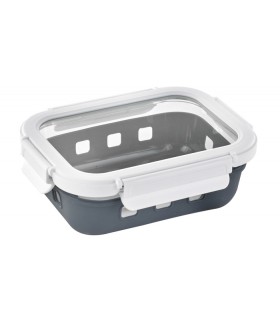 Combo boite rectangulaire en verre+couv transparent+protection silicone 170x125mm H53mm 660ml -24Pcs