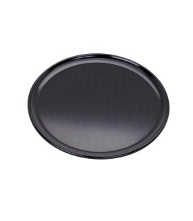 Plateau/assiette noir pour pizza en aluminium anodisé   H8mm -12Pcs