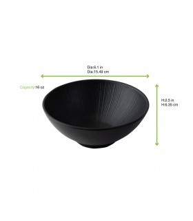Black Phoenix bol noir ré-employable   H62,5mm 500ml -12Pcs