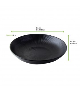 Black Phoenix assiette creuse noire ré-employable   H46mm 950ml -12Pcs