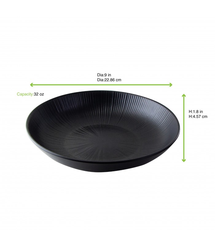 Black Phoenix assiette creuse noire ré-employable   H46mm 950ml -12Pcs