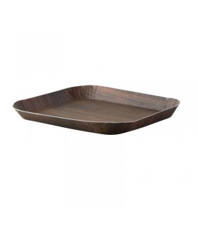 Plateau decor bois foncé laminé 168x127mm H15mm -50Pcs