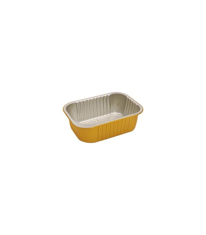 Opseal Barquette aluminium extérieur or/ Intérieur argenté 161x110mm H40mm 680ml -50Pcs