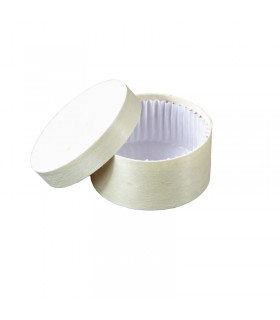 Boîte ronde bois FSC mix + papier ing - cuisson four  H42mm 100ml -10Pcs