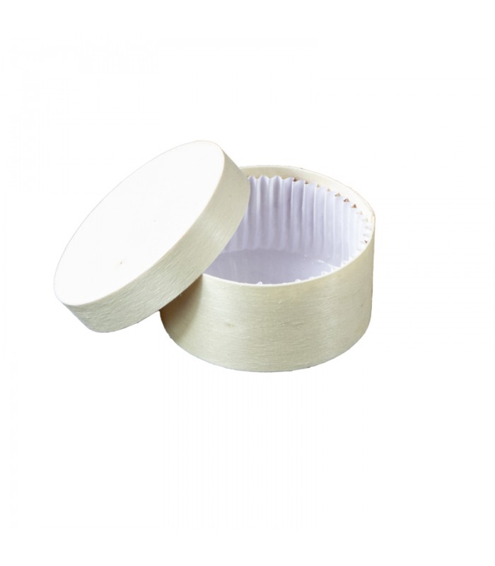 Boîte ronde bois FSC mix + papier ing - cuisson four  H42mm 100ml -10Pcs