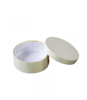 Boîte ronde bois FSC mix + papier ing - cuisson four  H42mm 271ml -10Pcs