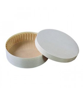 Boîte ronde bois FSC mix + papier ing - cuisson four  H40mm 350ml -10Pcs
