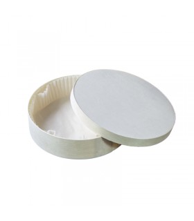 Boîte ronde bois FSC mix + papier ing - cuisson four  H42mm 600ml -10Pcs