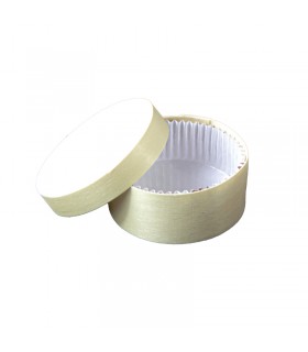 Boîte ronde bois FSC mix + papier ing - cuisson four  H42mm 200ml -10Pcs