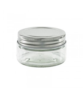 Pot en verre rond avec couvercle en aluminium à visser  H43mm 100ml -20Pcs