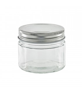 Pot en verre rond avec couvercle en aluminium à visser  H62mm 150ml -20Pcs