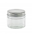Pot en verre rond avec couvercle en aluminium à visser  H62mm 150ml -20Pcs