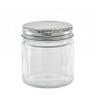 Pot en verre rond avec couvercle en aluminium à visser  H88mm 250ml-20Pcs