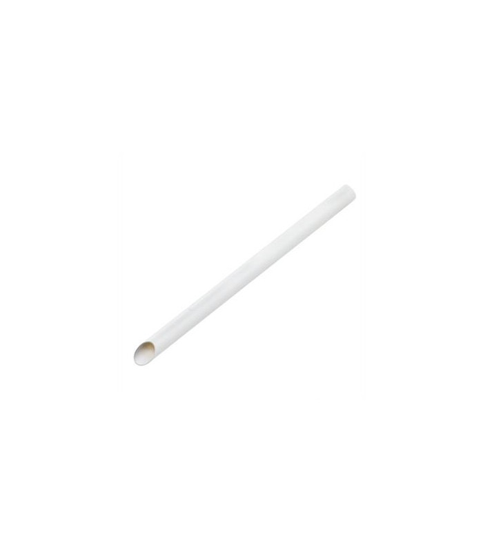 Paille biseautée blanche pour Bubble Tea - emballage individuel  H12mm -140Pcs