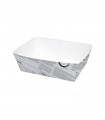 Barquette en carton blanc impression journal 90x60mm H40mm 300ml -250Pcs