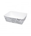 Barquette en carton blanc impression journal 150x90mm H50mm 850ml -250Pcs