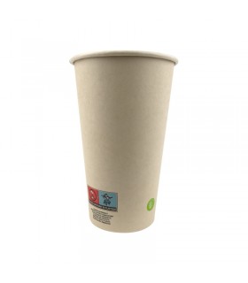 Gobelet fibre de bambou avec laminage plastique PE   H136mm 460ml - 1000Pcs