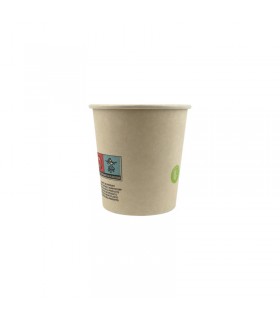 Gobelet en fibre de bambou avec laminage plastique PE   H62mm 120ml - 1000Pcs