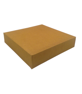 Boîte pâtissière carton kraft brun 320x320mm H50mm