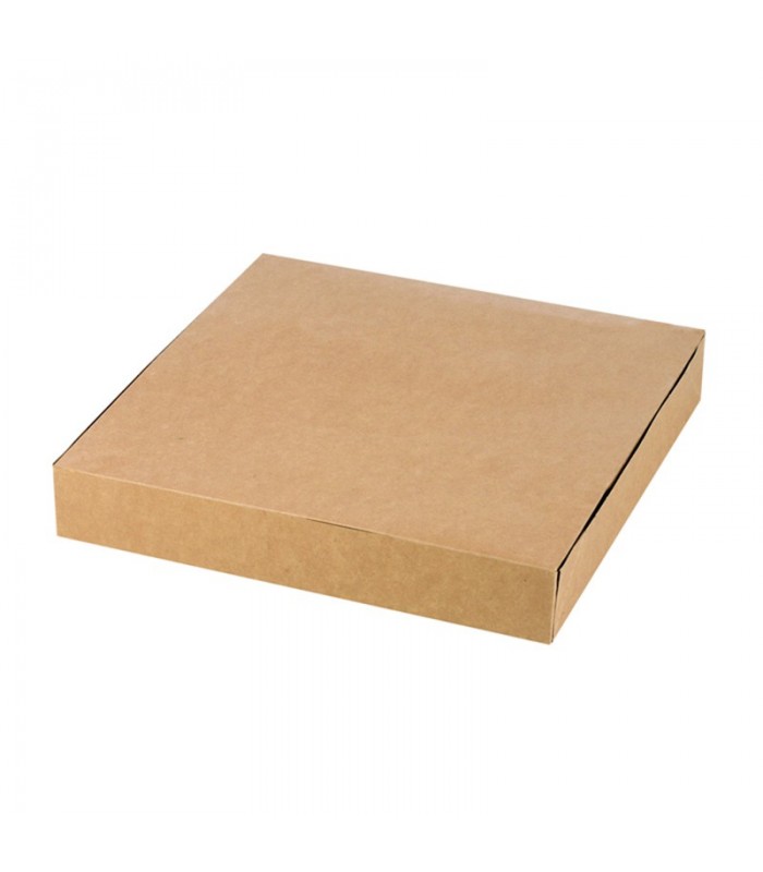 Boîte pâtissière carton kraft brun 230x230mm H50mm