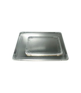 Plateau argent carton rectangulaire simple face 210x140mm