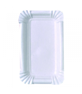 Assiette rectangulaire en carton vierge blanc 150x90mm