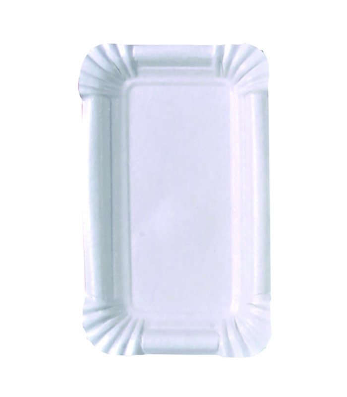 Assiette rectangulaire en carton vierge blanc 150x90mm