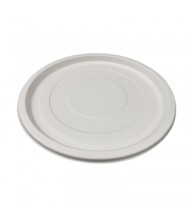 Plateau traiteur rond blanc en pulpe  H23mm