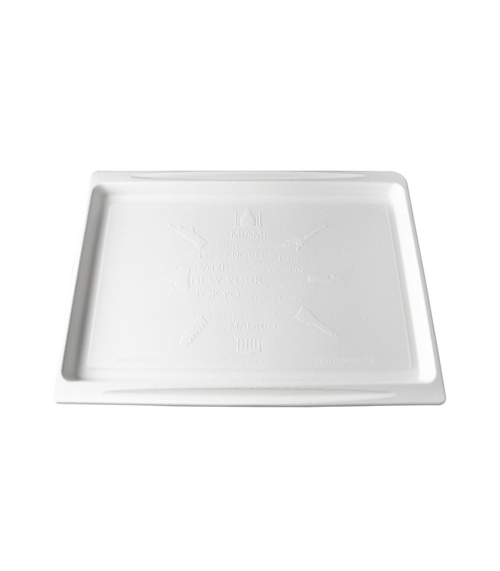 Couvercle plat transparent en plastique PET 380x280mm H40mm