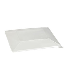 Couvercle plat transparent en plastique PET 210x210mm H40mm