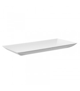 Assiette rectangulaire blanche en pulpe "BioNChic"  180x90mm