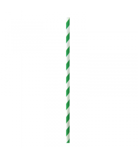 Chalumeau papier cocktail vert / blanc  H145mm-3000Pcs