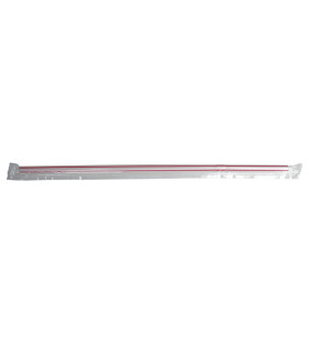 Paille plastique PP flexible blanche striée rouge en emballage transparent  H210mm