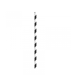 Paille à cocktail en papier noir et blanc  H145mm