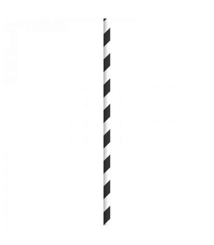 Chalumeau papier noir  / blanc emballé individuellement   H197mm
