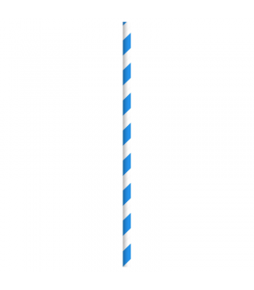 Chalumeau papier bleu  / blanc emballé individuellement   H197mm
