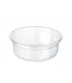 Pot Deli rond plastique PET transparent avec couvercle rentrant  H61mm 250ml