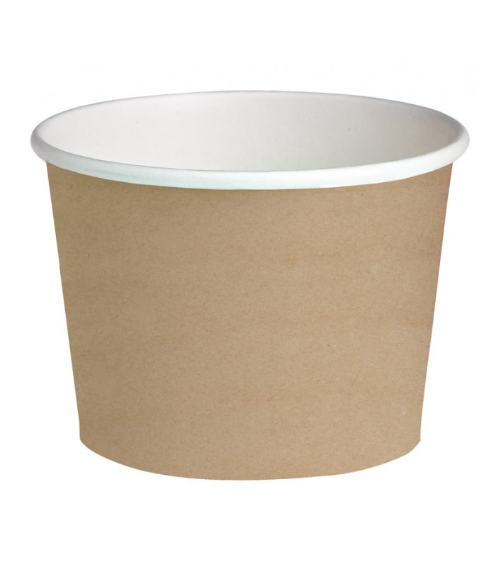Pot "Deli" rond en carton décor brun  H99mm 650ml