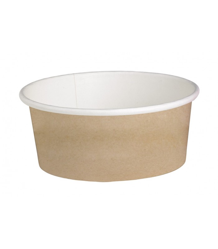 Pot "Deli" rond en carton décor brun  H72mm 480ml