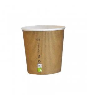 Gobelet Nature Cup en carton kraft brun strié  H60mm 120ml