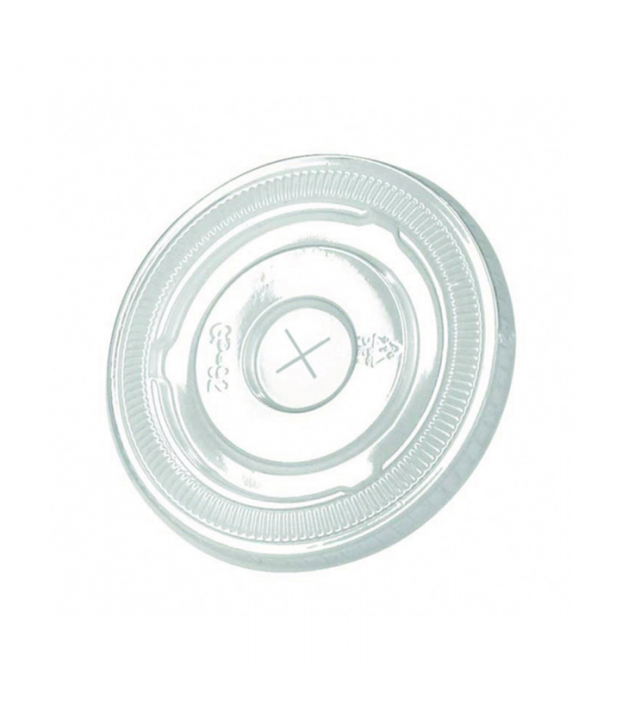 Couvercle PET transparent plat avec croisillon