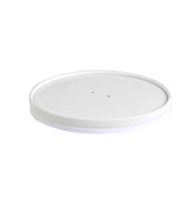 Couvercle plat blanc en carton kraft perforé pour la vapeur  H18mm