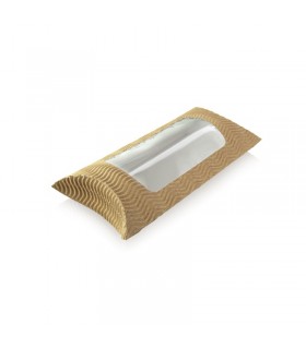 Etui carton ondulé avec fenêtre rectangulaire pour sandwich chaud 183x114mm H44mm