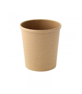 Pot carton kraft brun chaud et froid  H102mm 490ml
