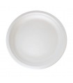 Assiette ronde blanche en pulpe
