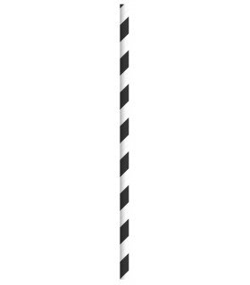 Chalumeau papier noir/blanc emballé individuellement  H145mm
