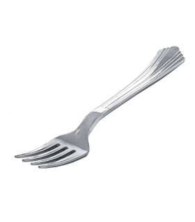 Fourchette plastique PS argenté "Régence" 176