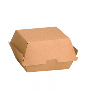 Boite burger carton kraft brun  110x100mm H80mm