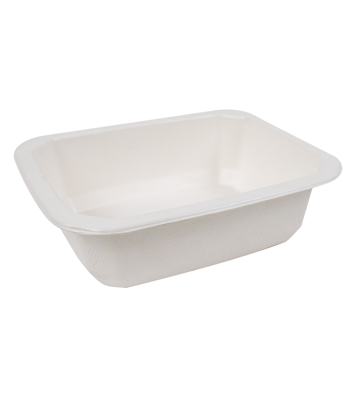 Barquette scellable pulpe laminée PLA "gastronorme" 1/8 160x130mm H46mm 585ml