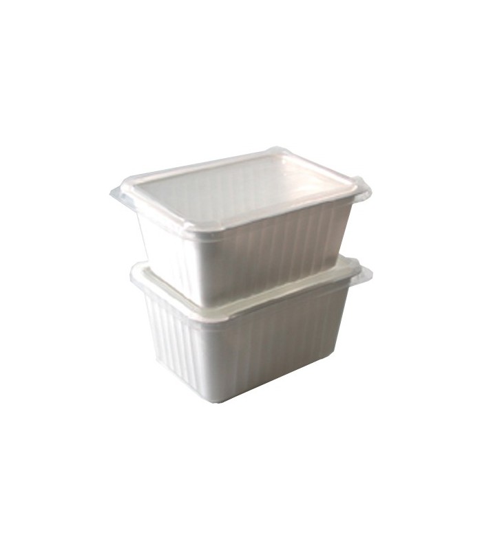 Barquette scellable plastique PP rectangulaire blanche 192x137mm H86mm 1400ml